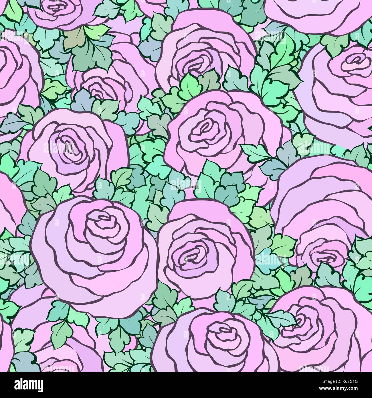 floral decorative colorful bright background with cute roses Stock ...