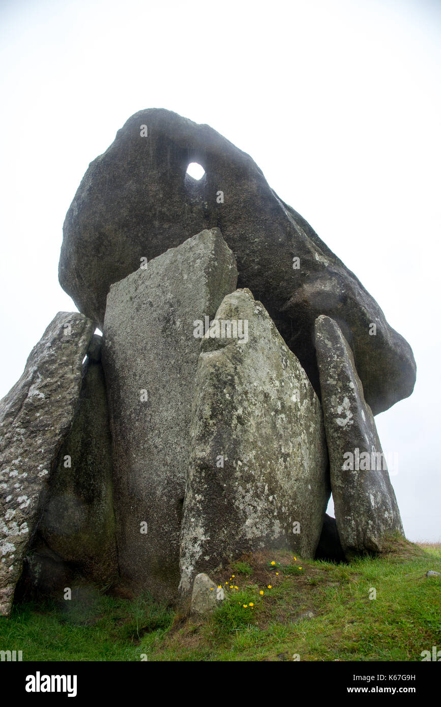 Trethevy quoit, celtic megalith in Cornwall, England Stock Photo