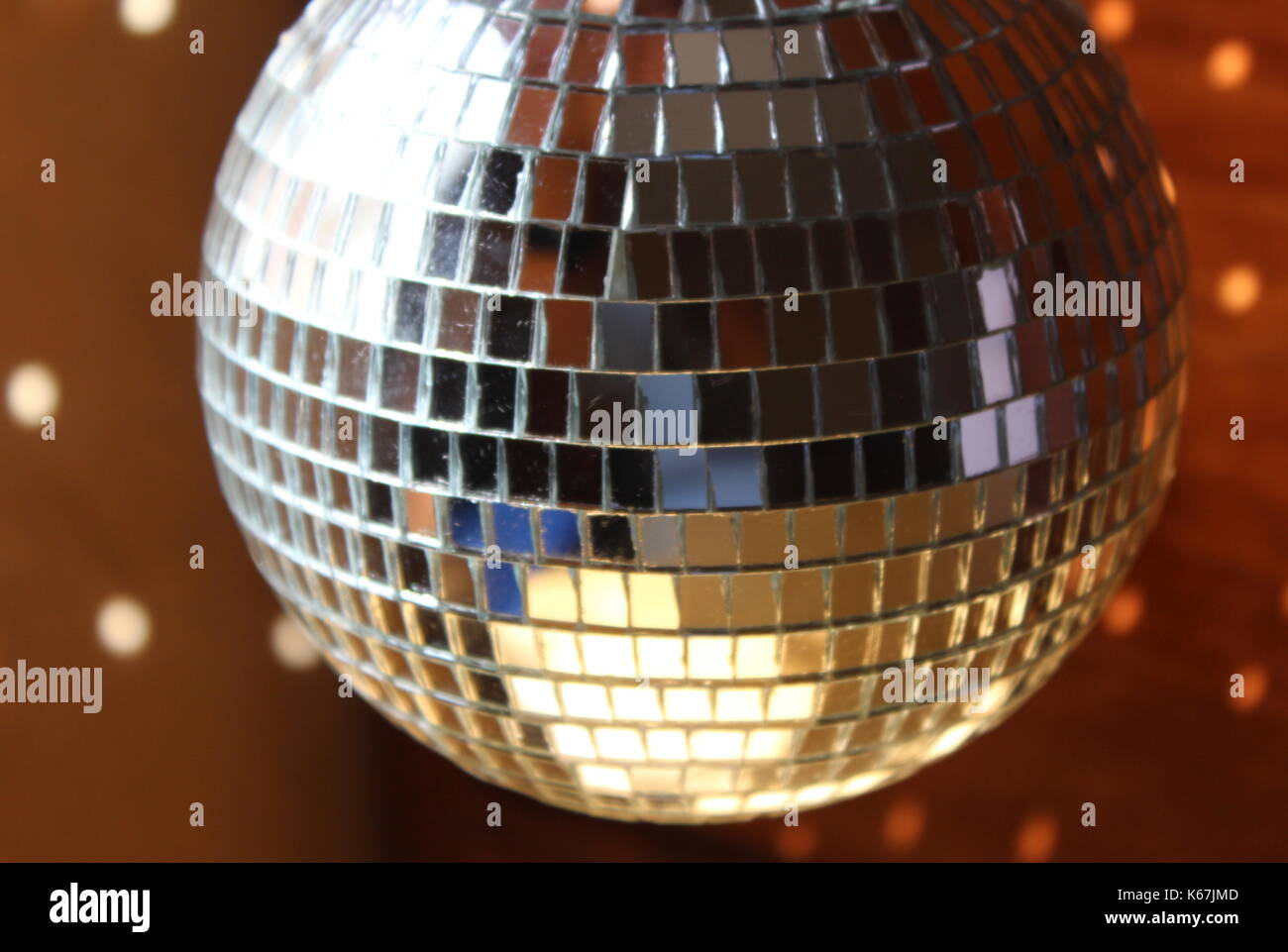 Silver Disco Ball with light reflection Stock Photo Alamy