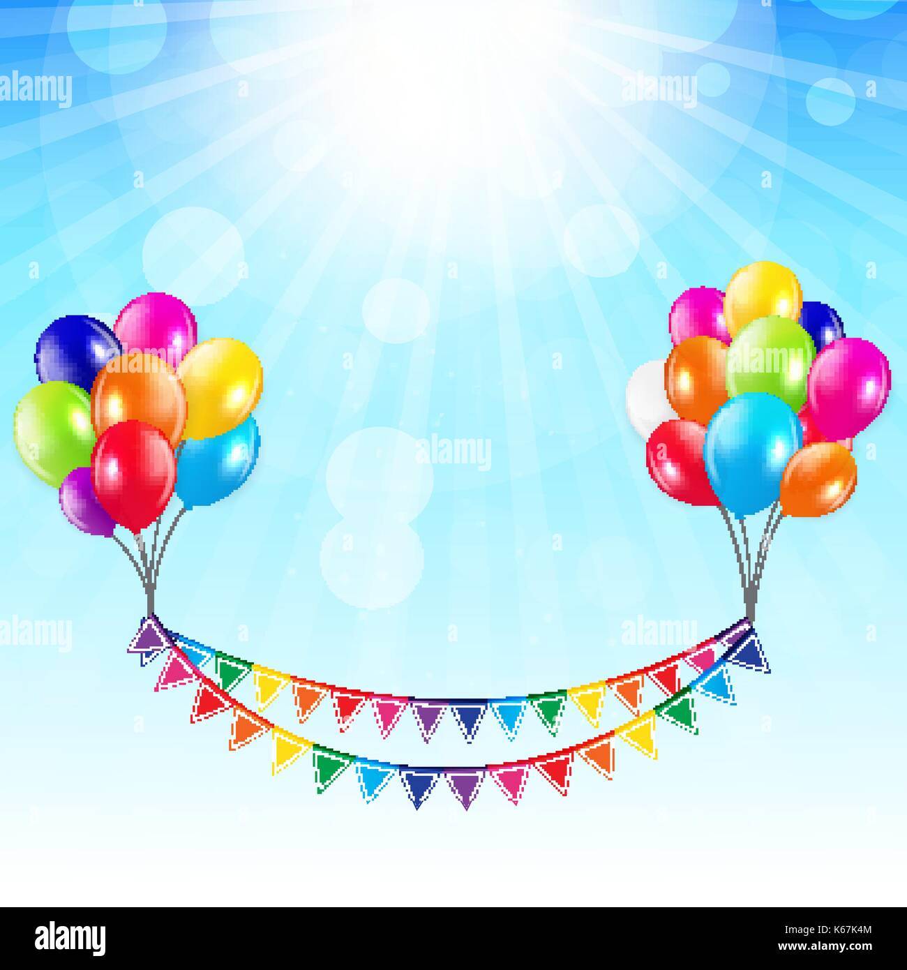 arty Background with Flags and Balloons Vector Illustration Stock