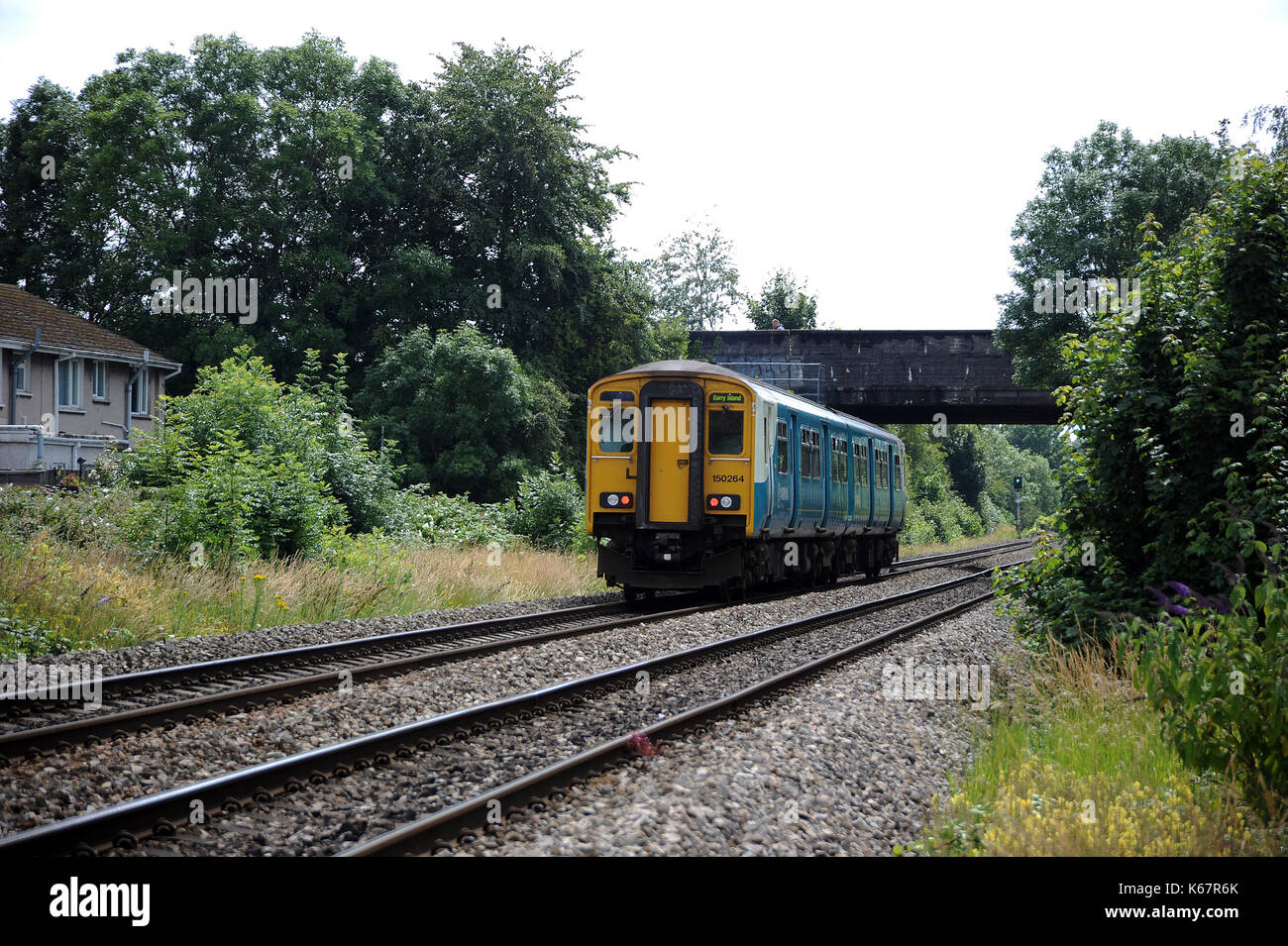 150264 approaching Dinas Powys station with a Barry Island service. Stock Photo