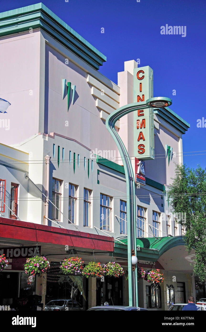 Art Deco Cinema Building, Heretaunga Street, Hastings, Hawke's Bay, North Island, New Zealand Stock Photo