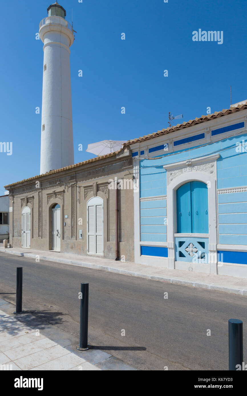Puntasecca (Sicily, Italy) - Typical colored houses along the sea in the 'Commissario Montalbano' small village, southern Sicily Stock Photo