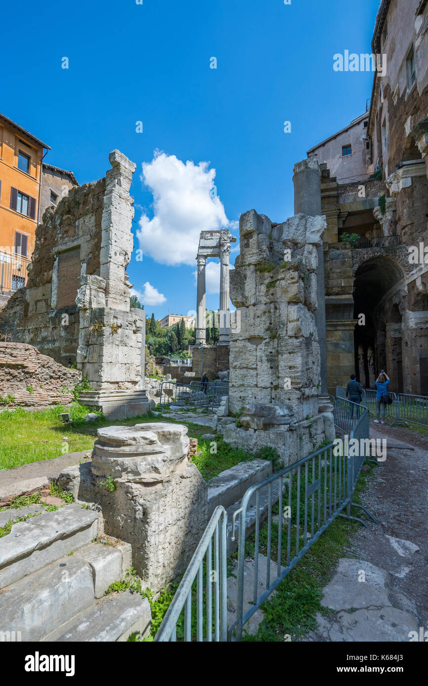 Theatre of Marcellus and Temple of Apollo Sosiano, Rome, Lazio, Italy, Europe. Stock Photo