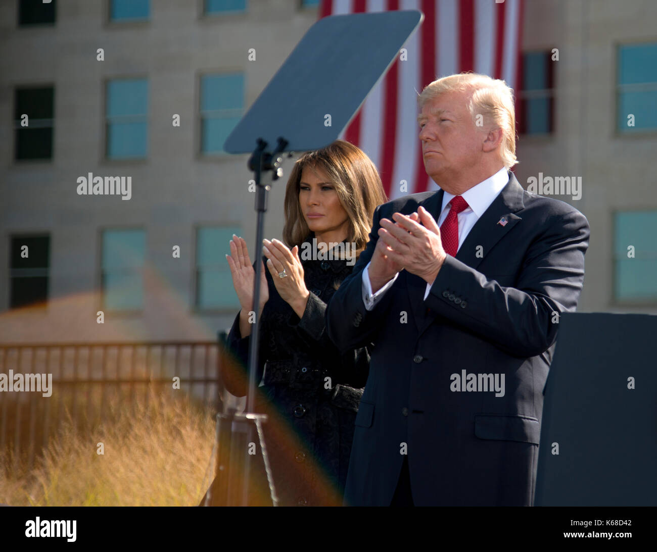President Donald Trump at Pentagon 9/11 Memorial Service Stock Photo