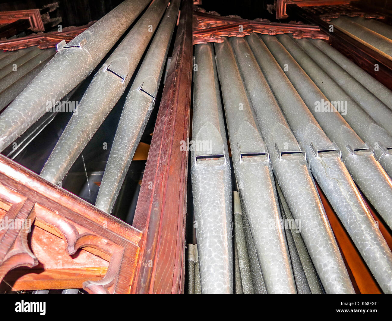 Wind organ pipes close up Stock Photo