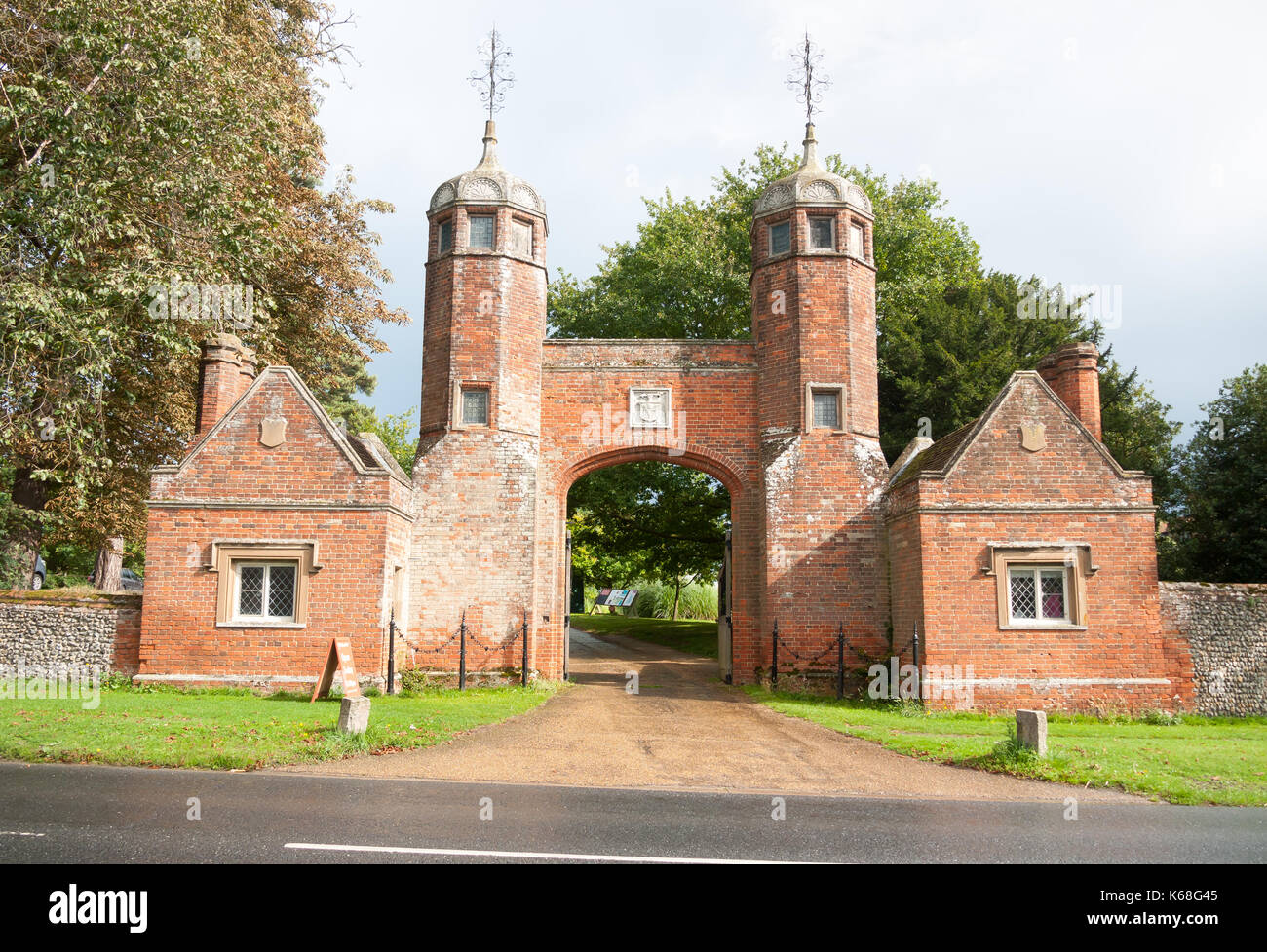big open entrance to fancy mansion estate long melford melford hall