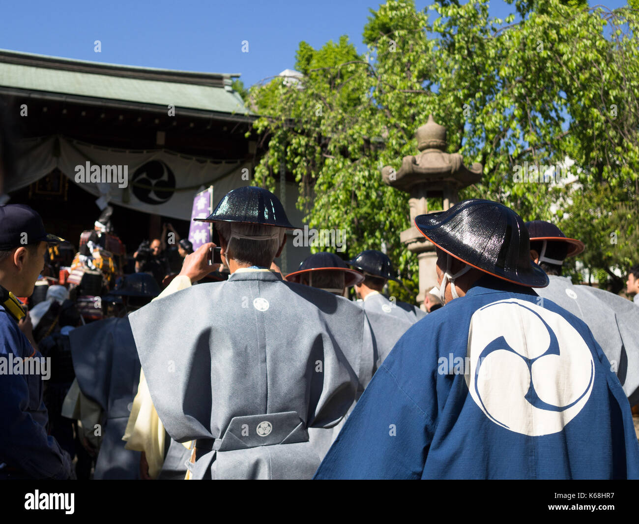 KUDAMATSU, JAPAN - AUGUST 23, 2017: Unidentified people in a parade in the streets of Japan Stock Photo