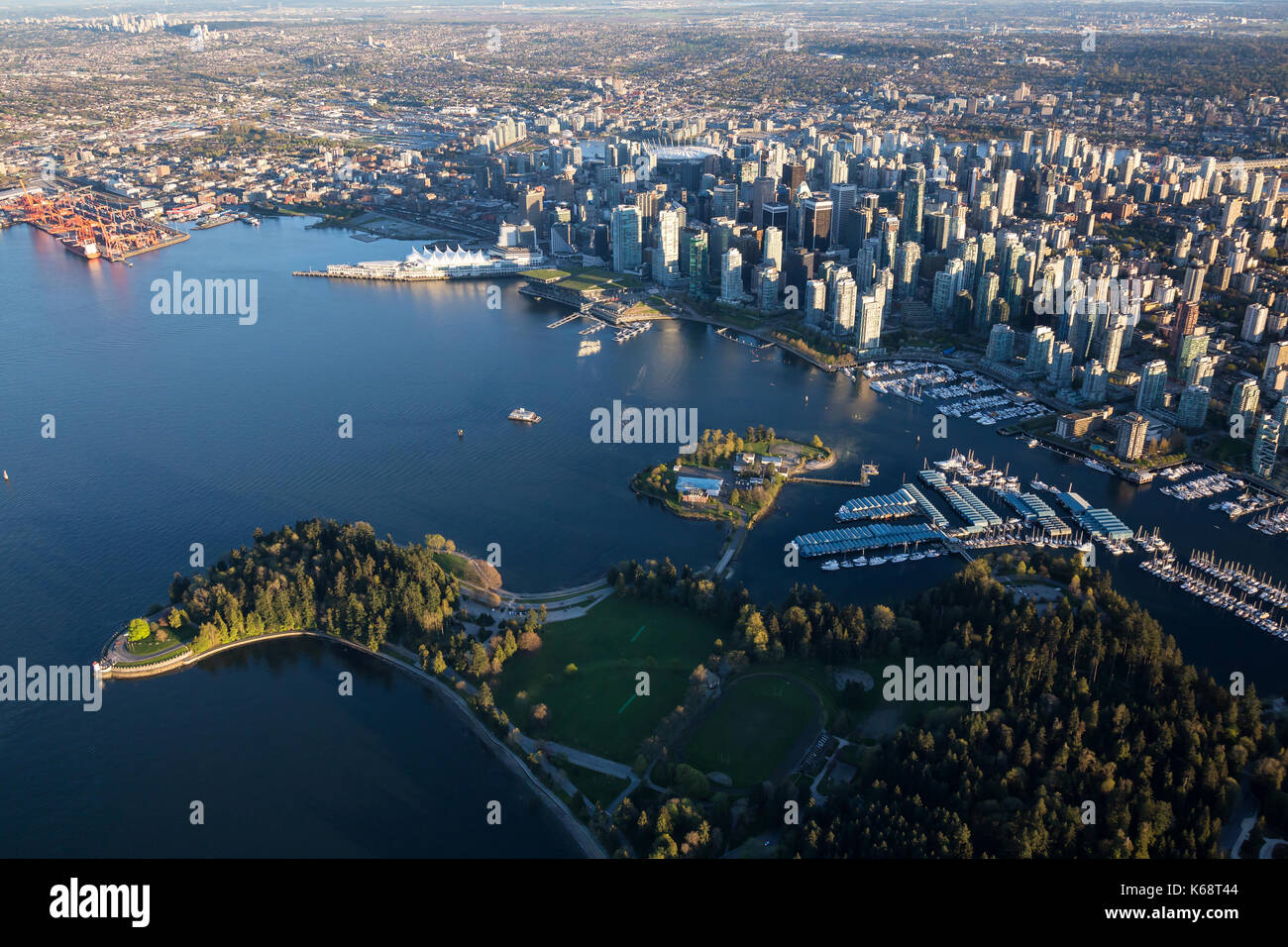 Beautiful Aerial View of Vancouver Downtown, British Columbia, Canada ...