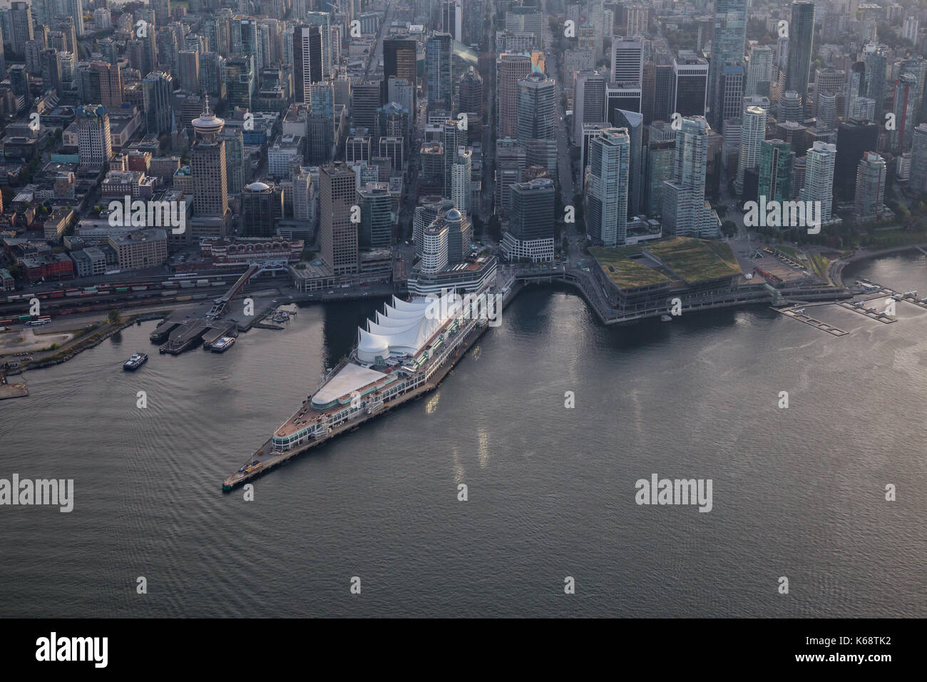 Aerial view of Canada Place in Downtown Vancouver, BC, Canada Stock ...