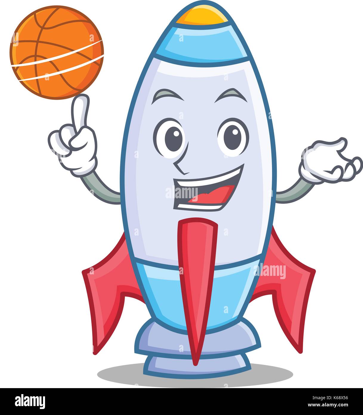 Playing basketball cute rocket character cartoon Stock Vector Image ...