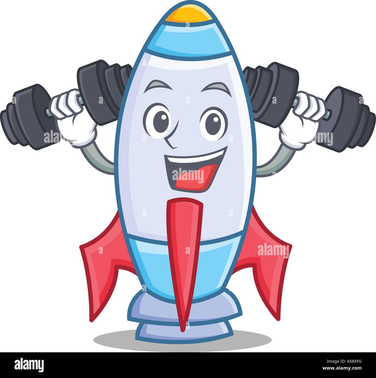 Fitness cute rocket character cartoon Stock Vector Image & Art - Alamy