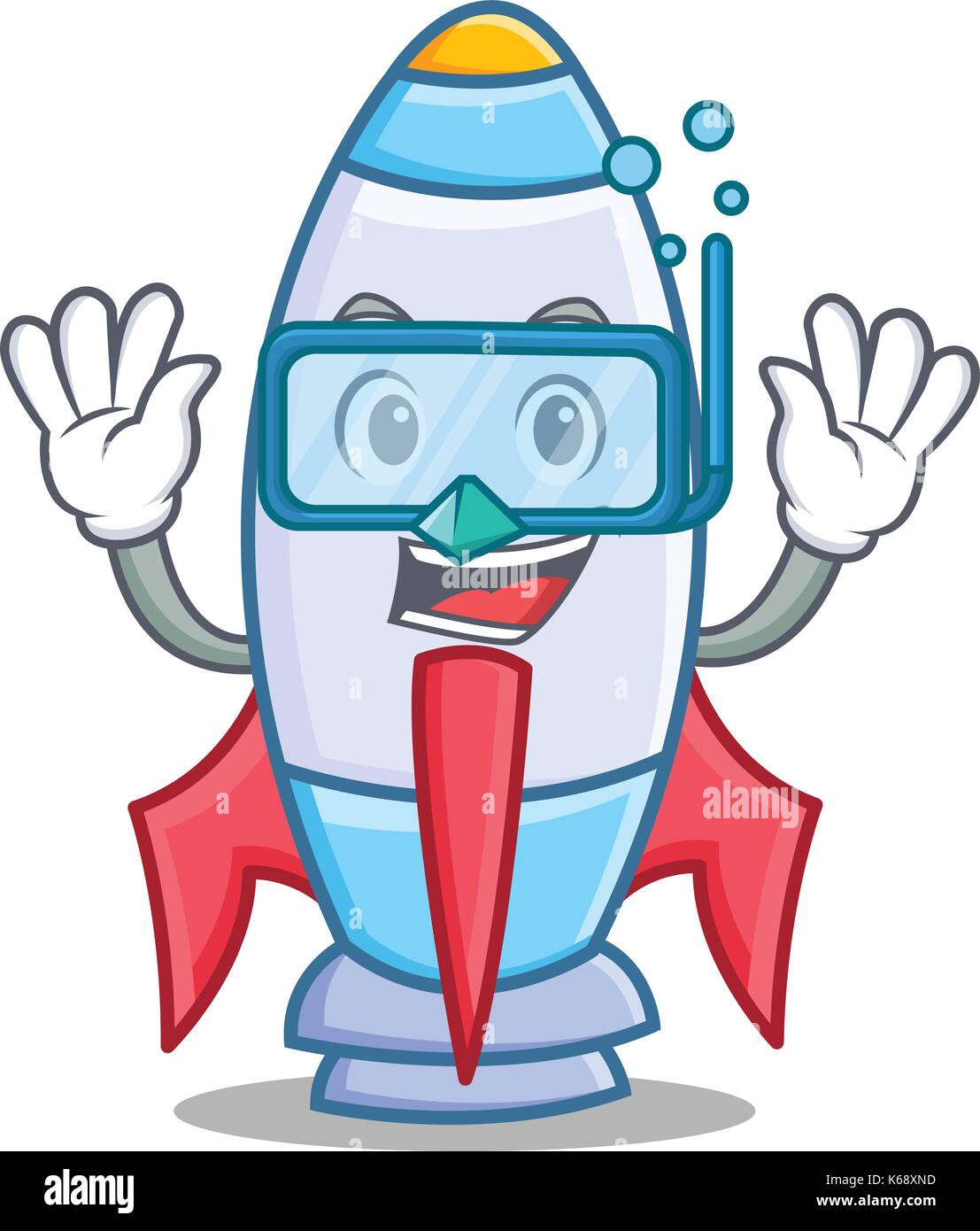 Diving cute rocket character cartoon Stock Vector Image & Art - Alamy