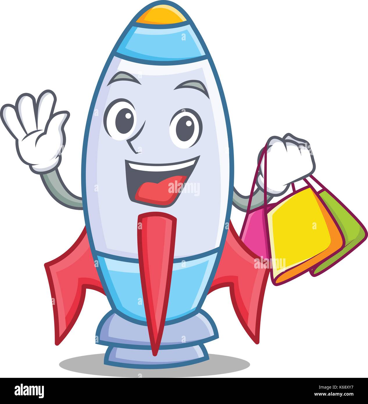 Shopping cute rocket character cartoon Stock Vector Image & Art - Alamy