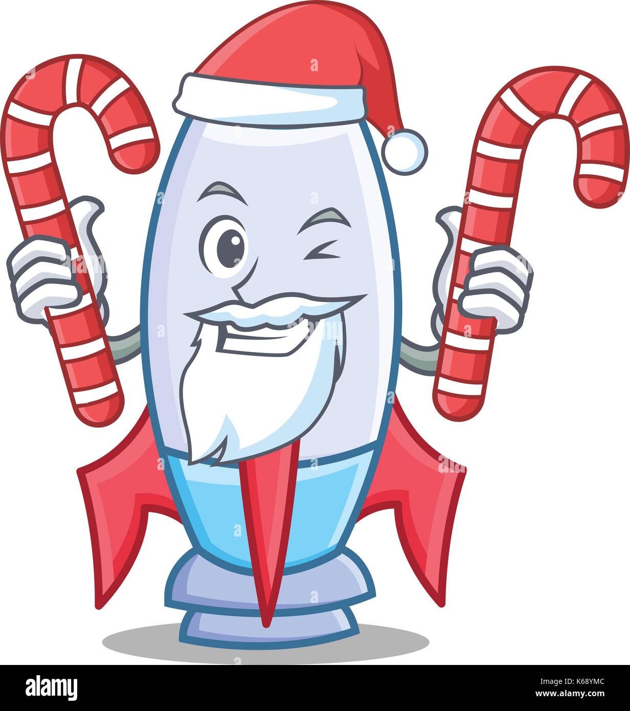 Santa with candy cute rocket character cartoon Stock Vector Image & Art ...