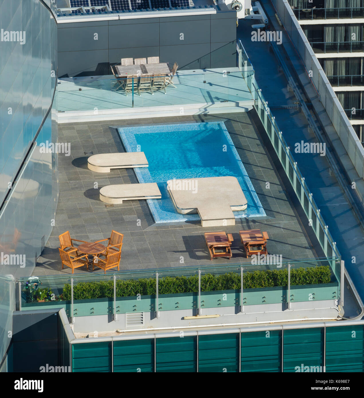 Rooftop swimming pool Stock Photo