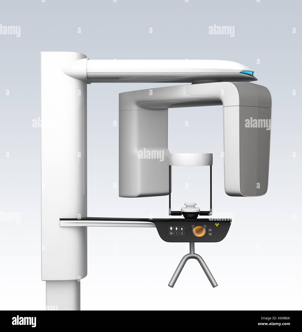 Dental X-ray machine isolated on gradient background. 3D rendering image. Stock Photo