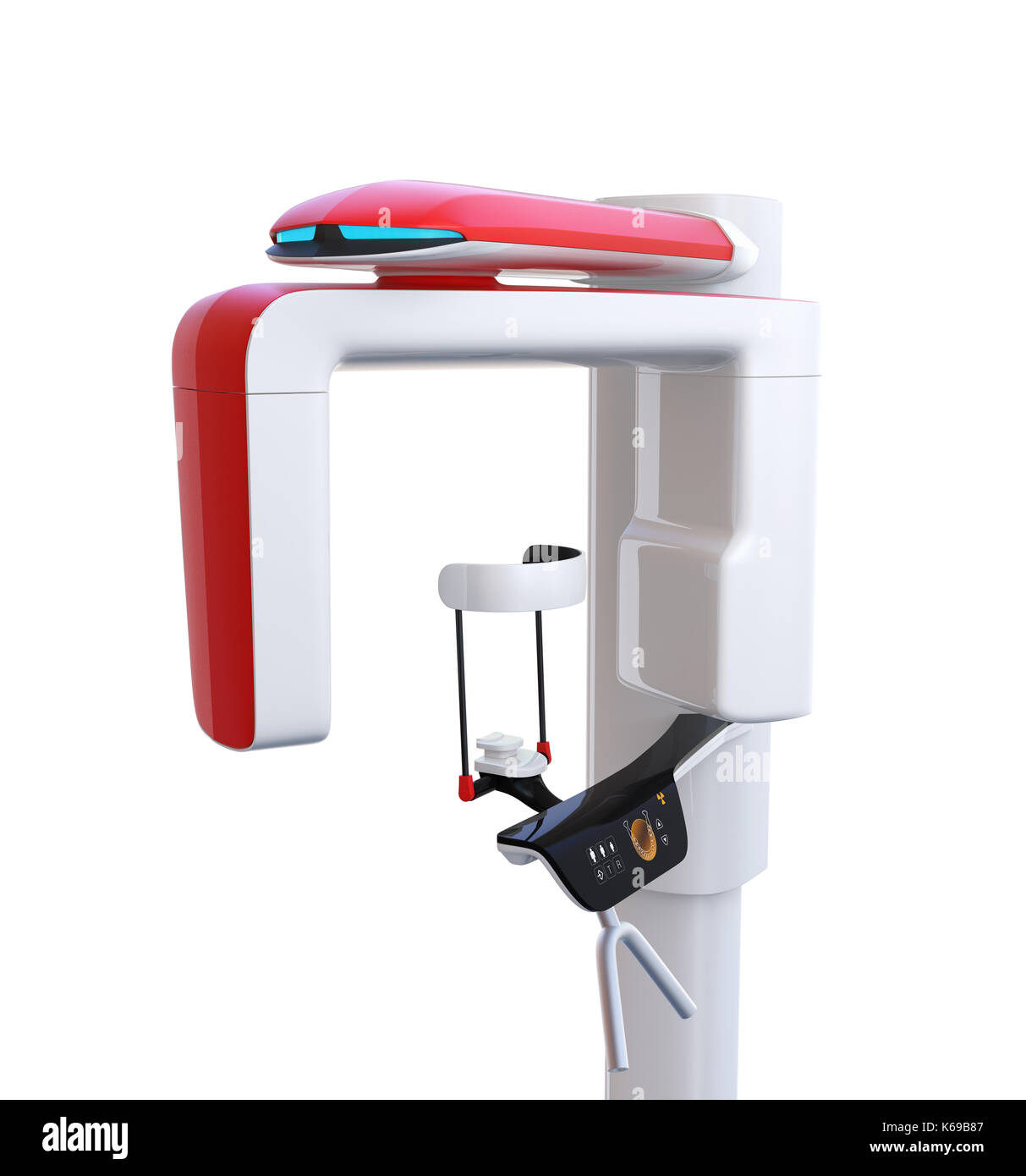 Dental X-ray machine isolated on white background. 3D rendering image. Stock Photo