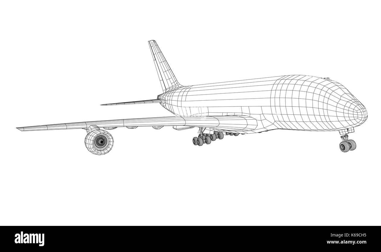 Airplane in wireframe style Stock Vector Image & Art Alamy
