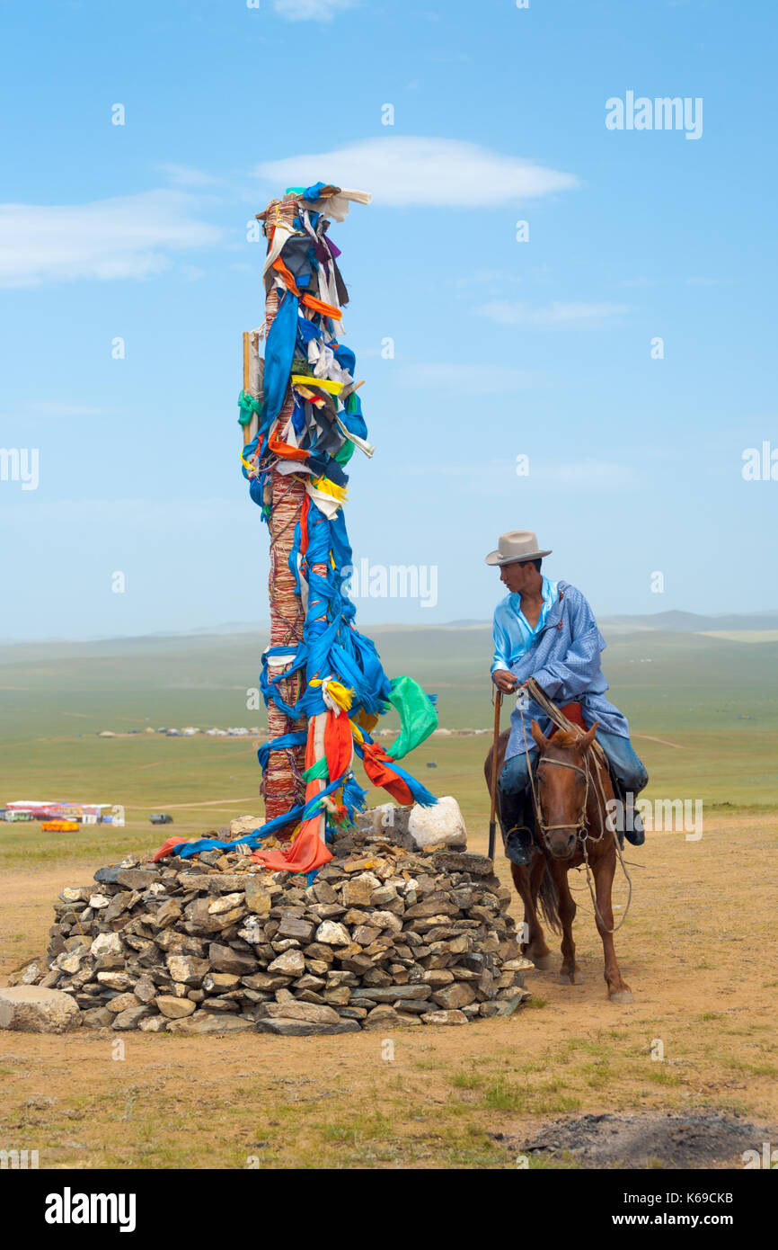 Ulaanbaatar, Mongolia - June 12, 2007: A Mongolian man in traditional ...