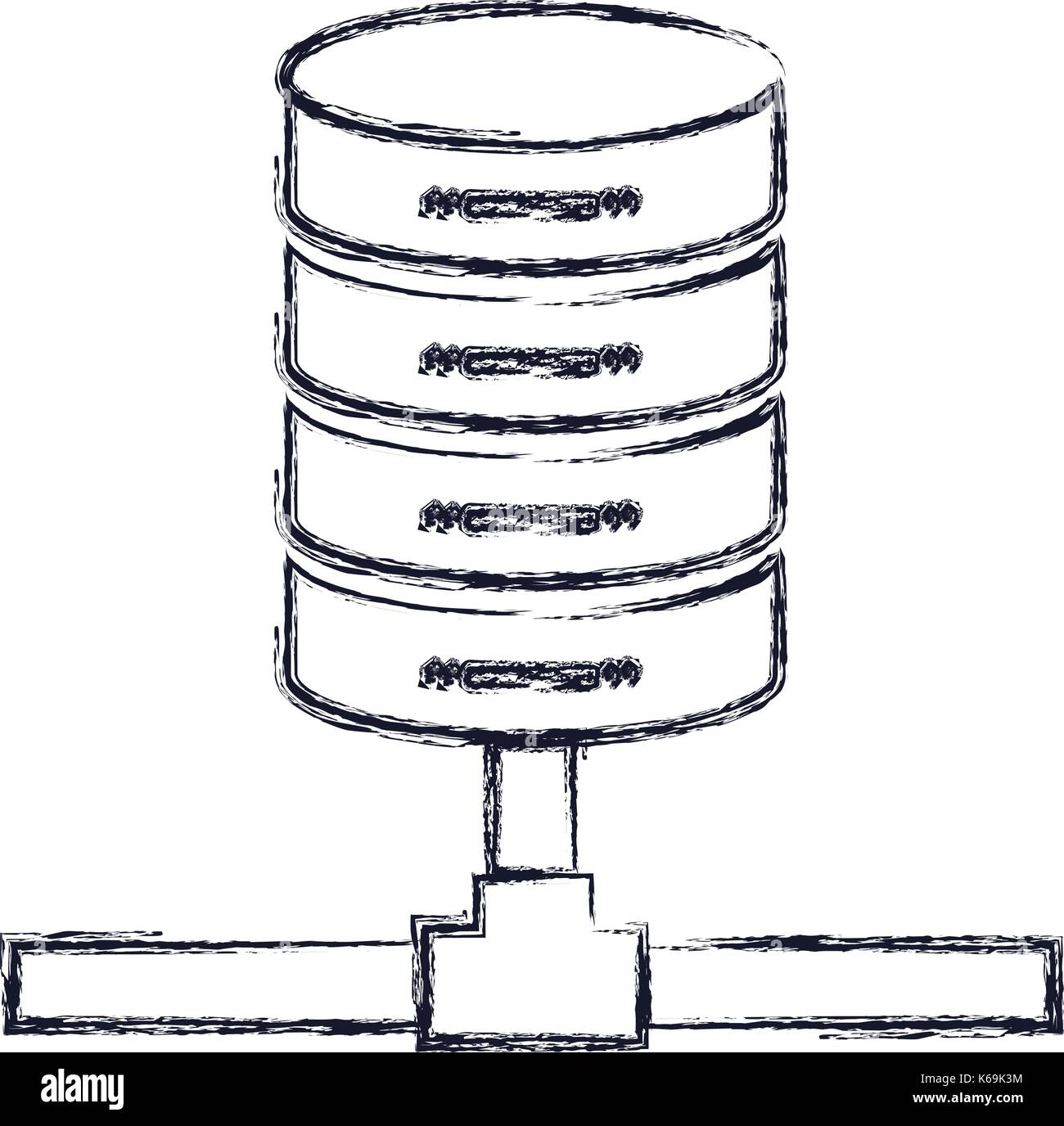 network server storage icon in blurred silhouette Stock Vector Image ...