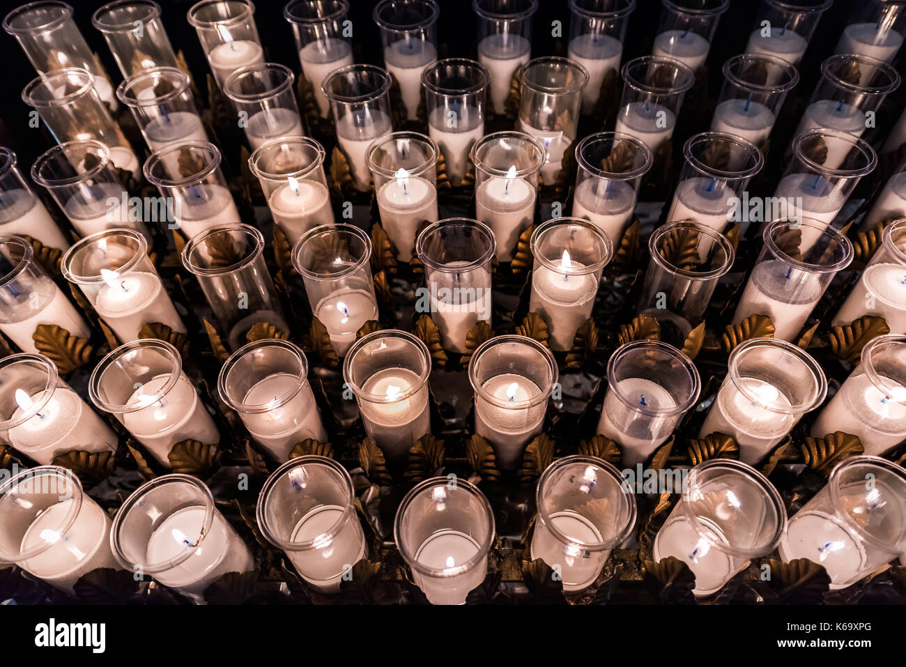 Candles flame church interior hi-res stock photography and images - Alamy