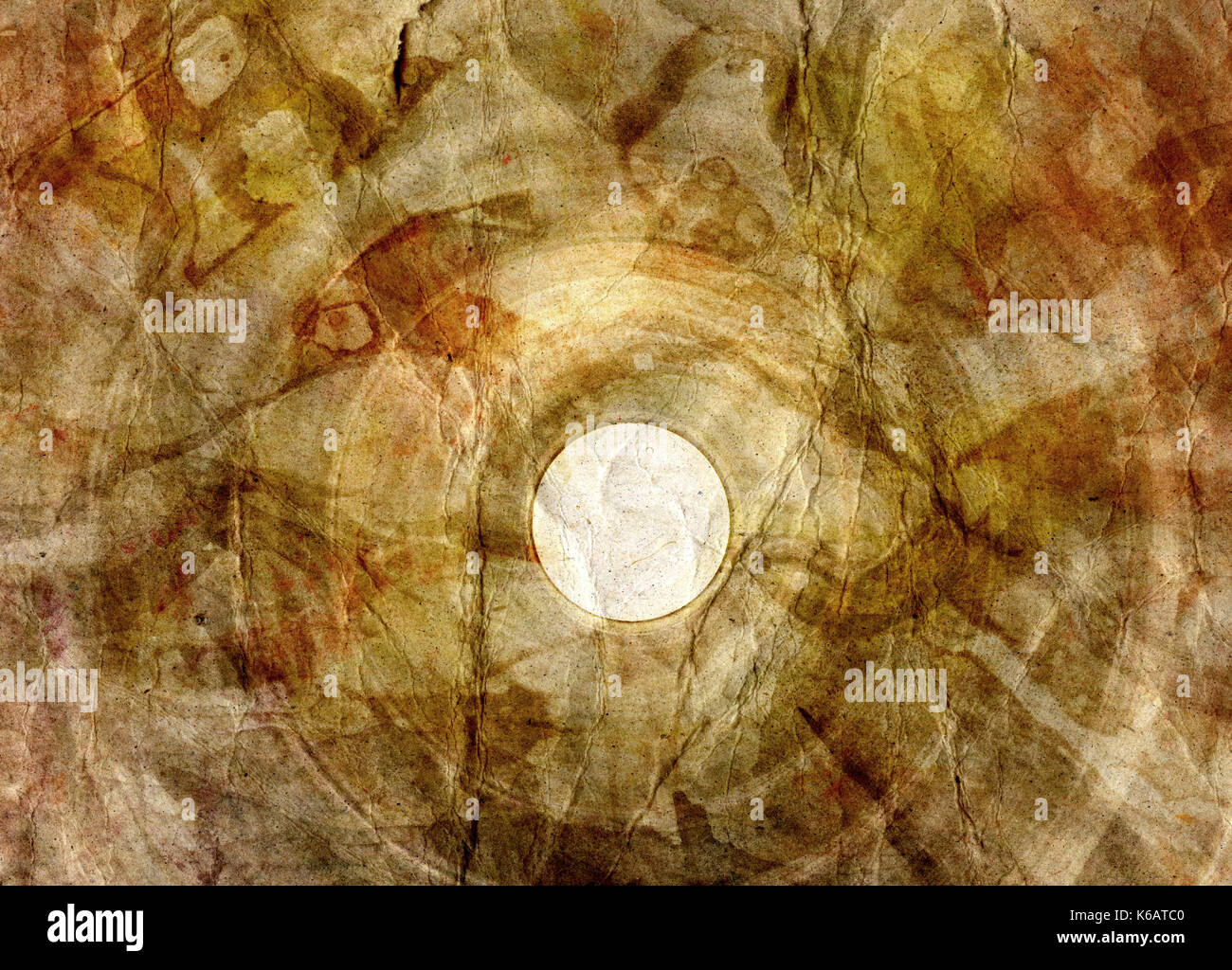 Retro brown watercolor crumpled background Stock Photo