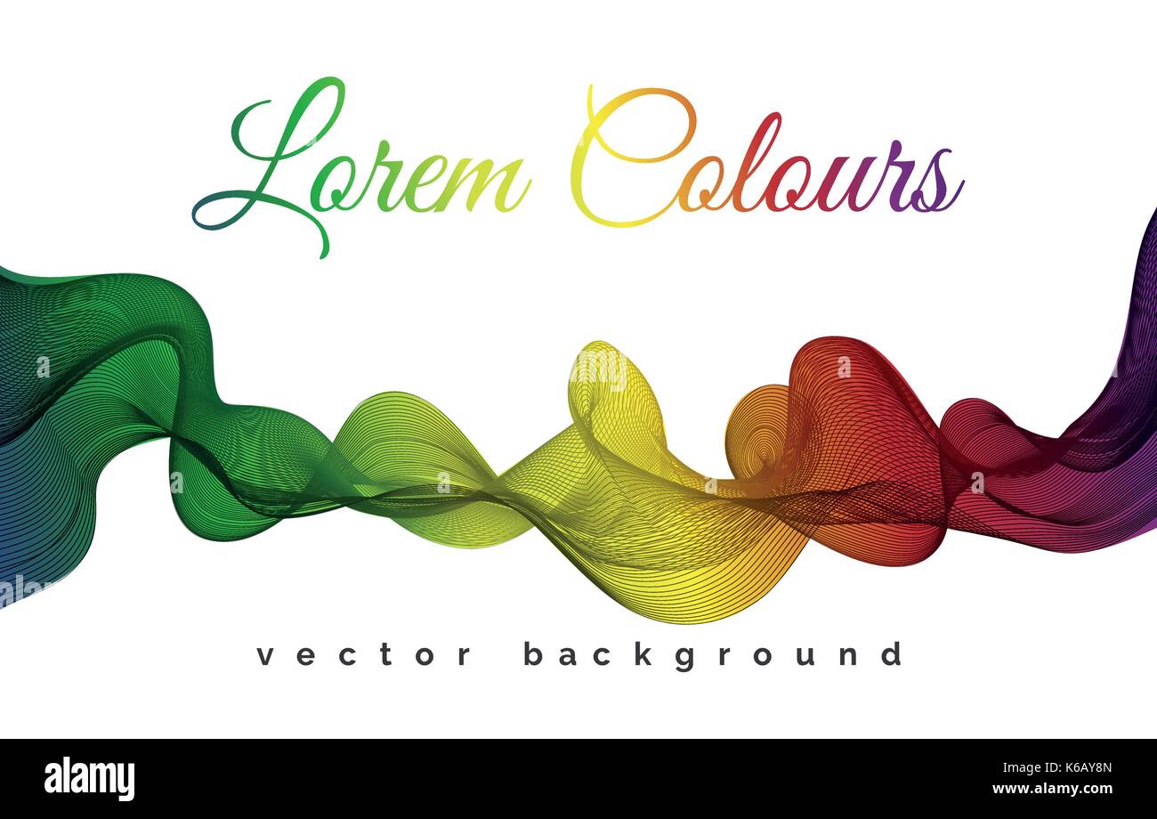 Abstract color spectrum wave or colored smoky waves isolated on white ...