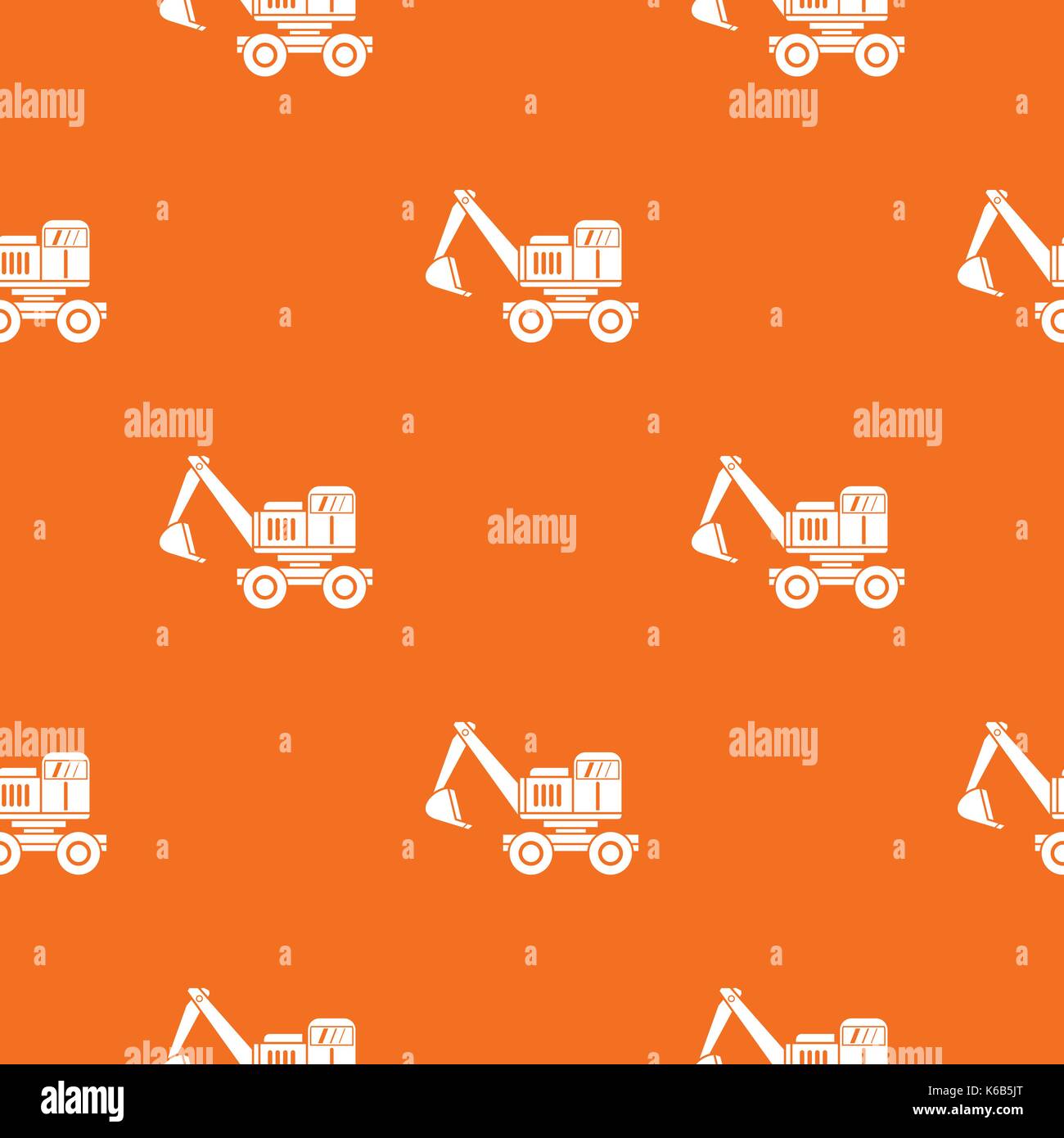 Excavator pattern seamless Stock Vector