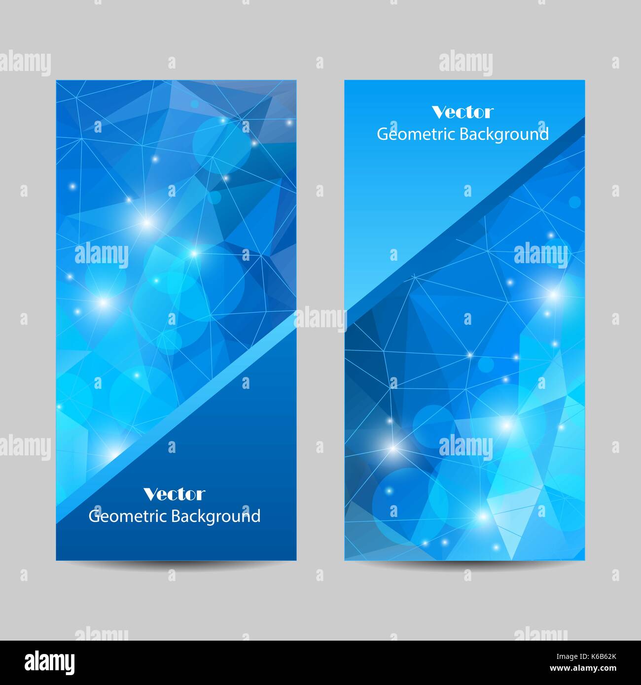 Set of vector banners with polygonal background Stock Vector