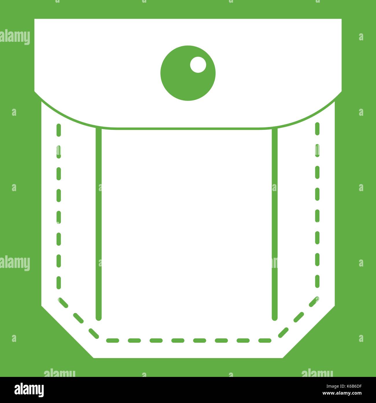 Pocket with valve and button icon green Stock Vector Image & Art - Alamy
