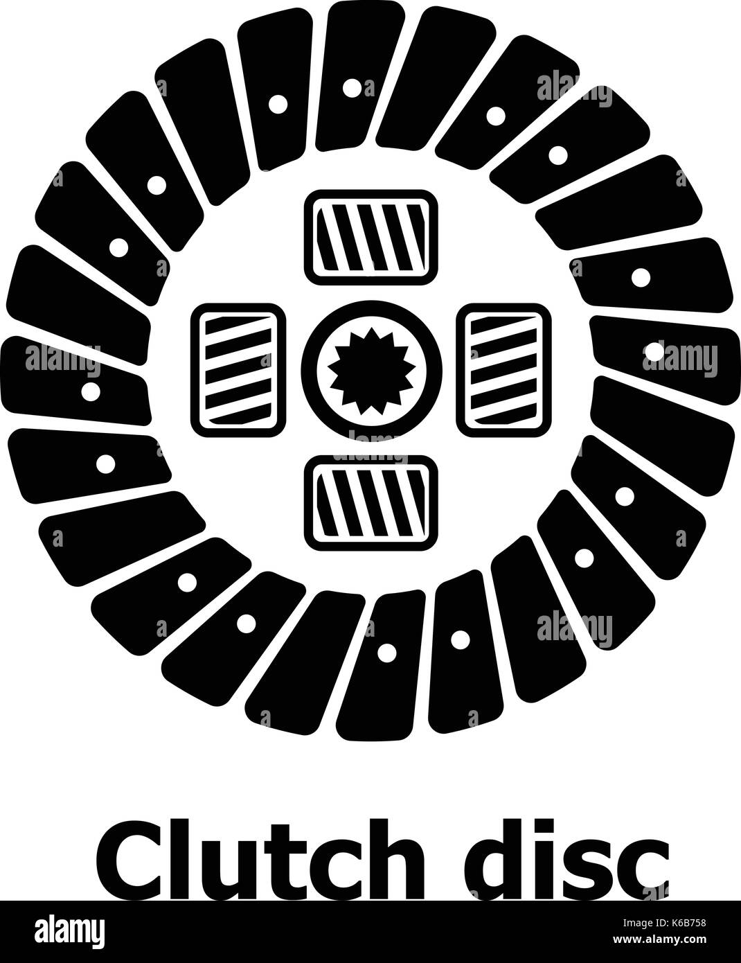 Clutch disc icon, simple black style Stock Vector