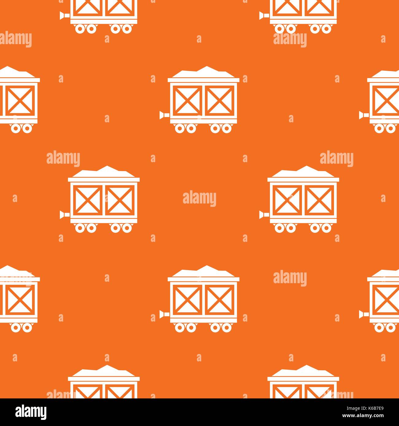 Cart on wheels with gold pattern seamless Stock Vector