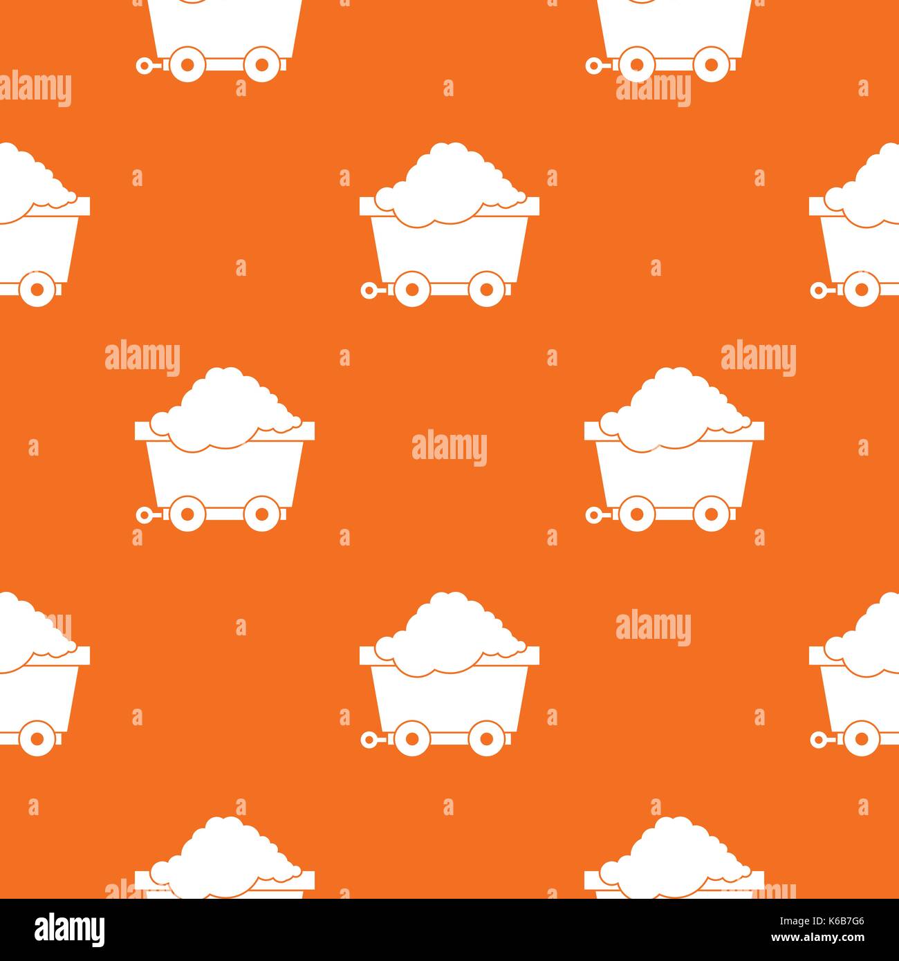 Cart on wheels with coal pattern seamless Stock Vector