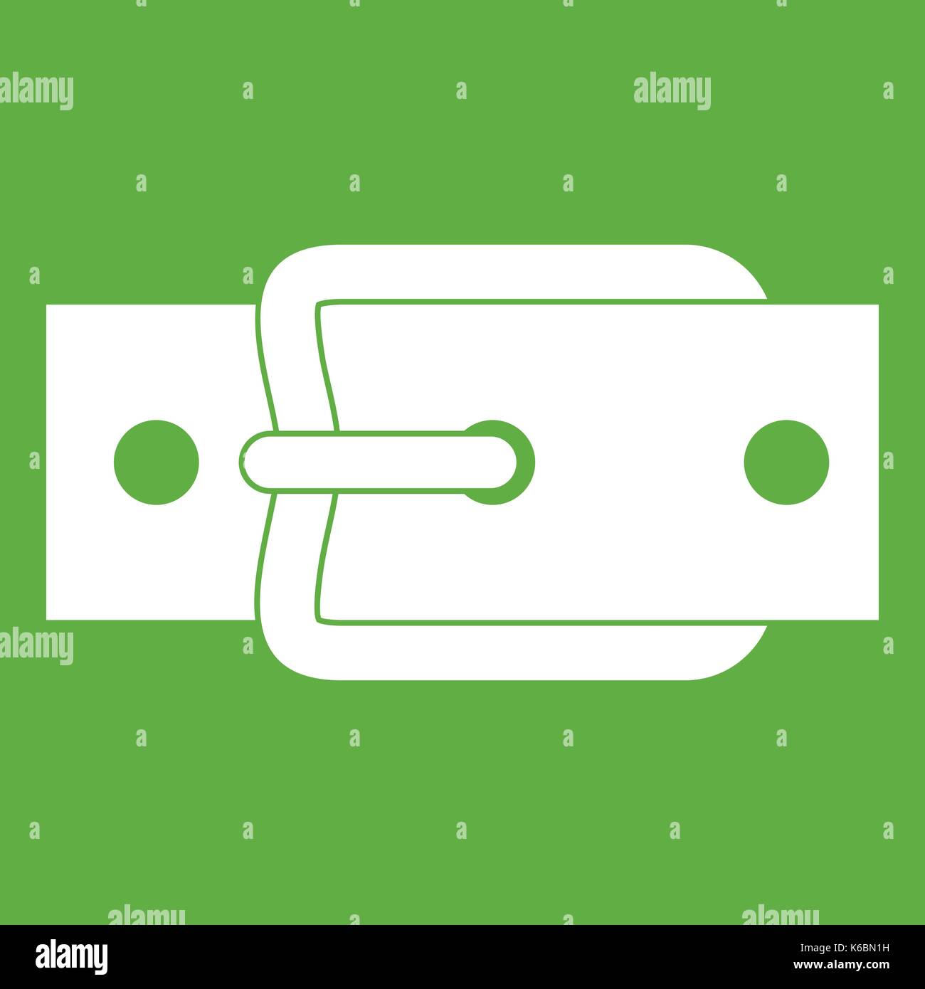 Metal belt buckle icon green Stock Vector