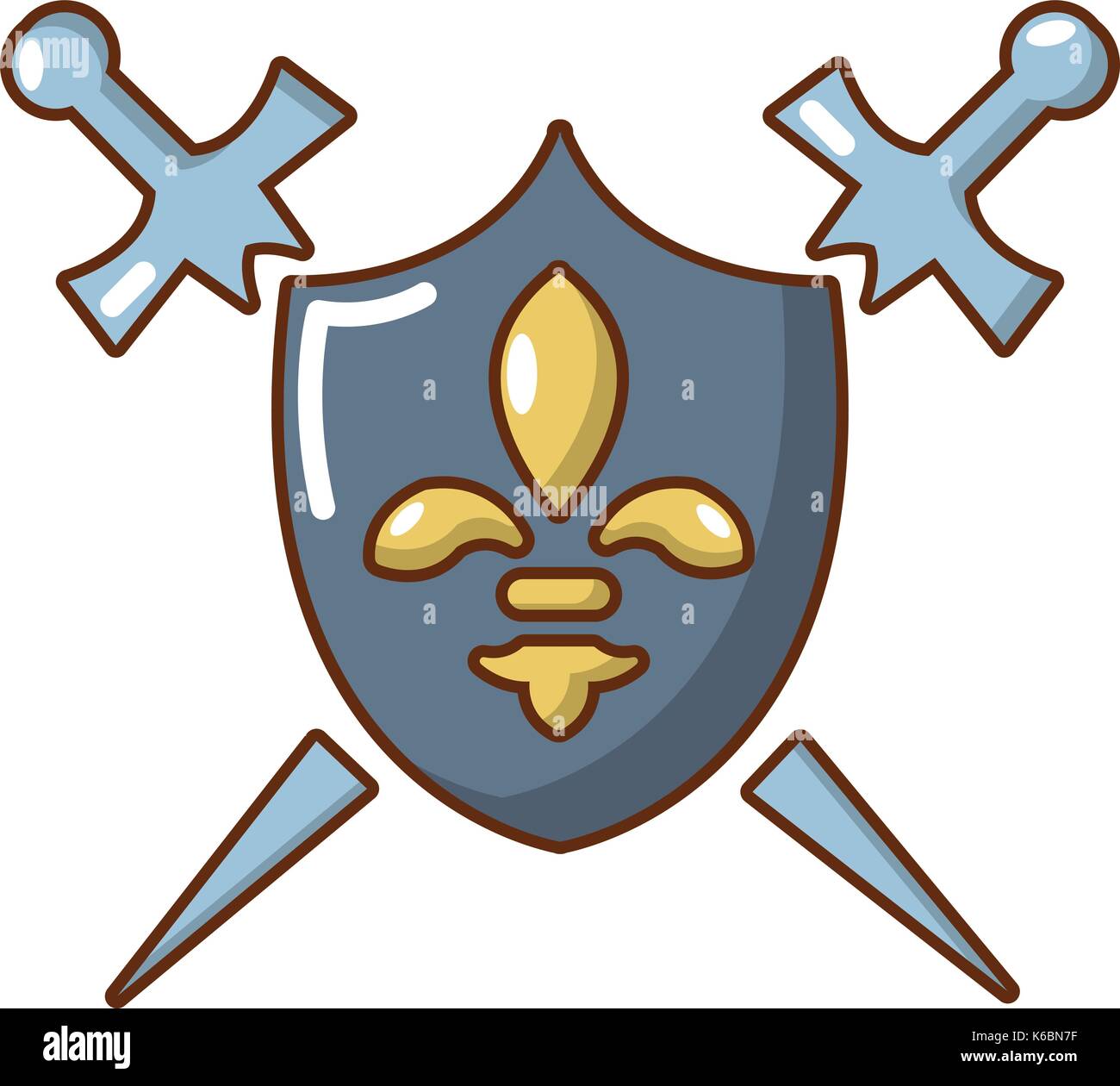Knight Shield And Swords Icon Cartoon Style Stock Vector Image And Art