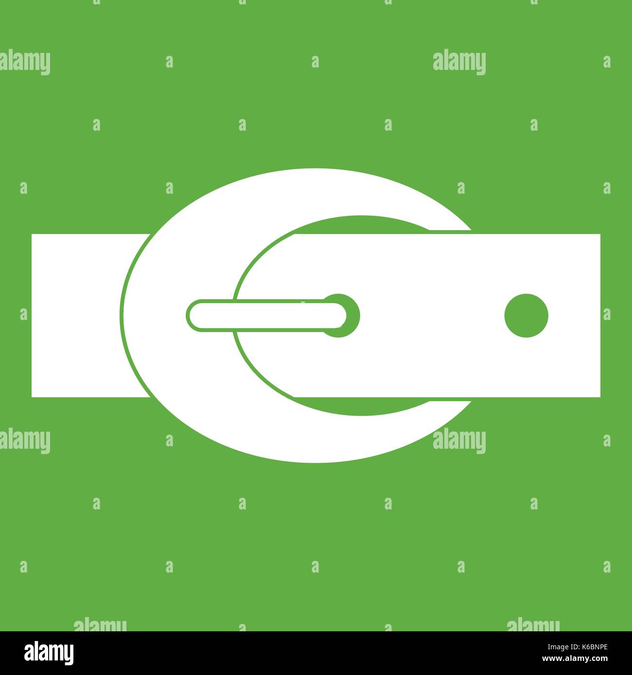 Oval belt buckle icon green Stock Vector