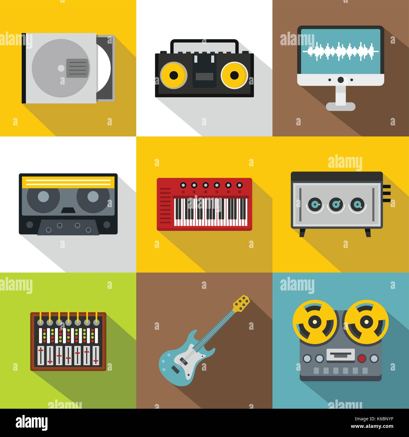Sound producing icon set, flat style Stock Vector Image & Art - Alamy