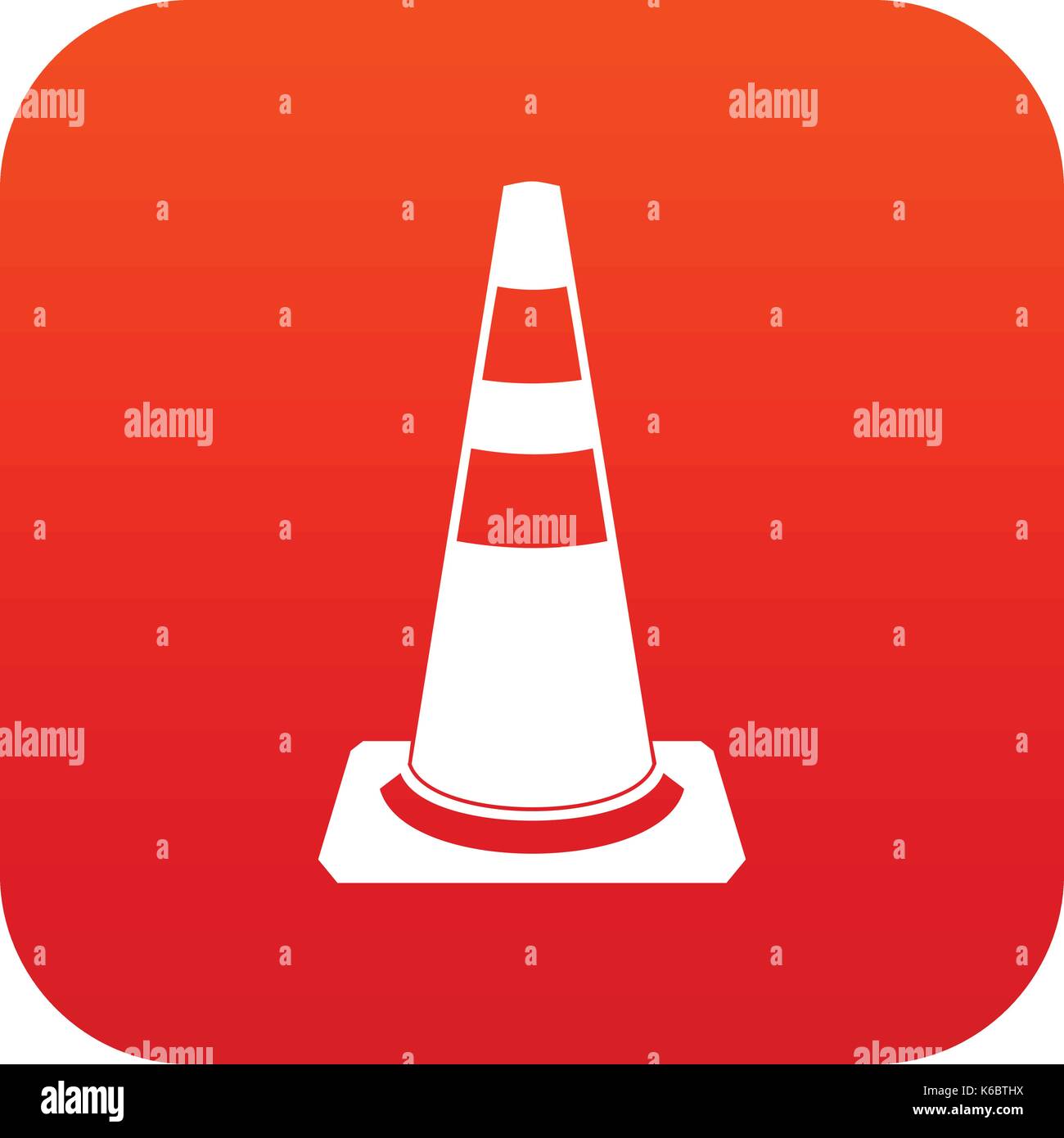 Traffic cone icon digital red for any design isolated on white vector