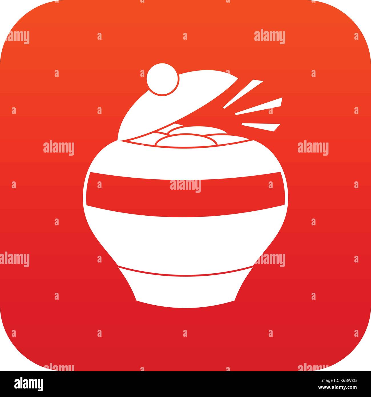 Pot full of gold coins icon digital red Stock Vector Image & Art - Alamy