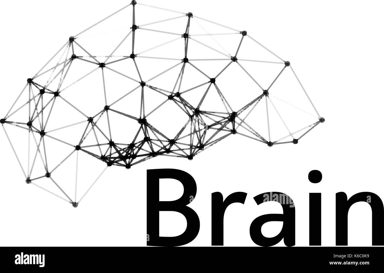 Brain Logo silhouette design vector template. Think Idea concept. Brain storm power thinking logotype icon. Isolated abstract unusual creative digital Stock Vector