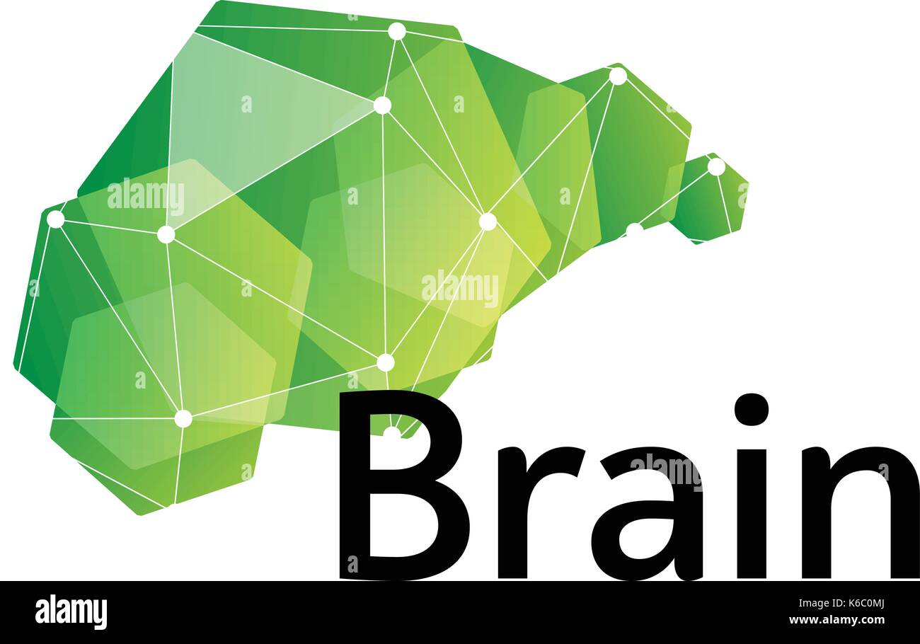 Brain Logo silhouette design vector template. Think Idea concept. Brain storm power thinking logotype icon. Isolated abstract unusual creative digital Stock Vector
