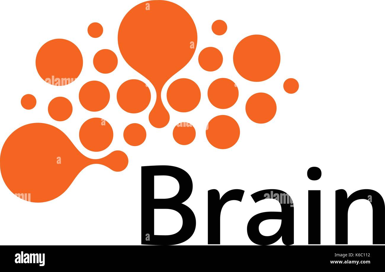 Brain Logo silhouette design vector template. Think Idea concept. Brain storm power thinking logotype icon. Isolated abstract unusual creative digital Stock Vector