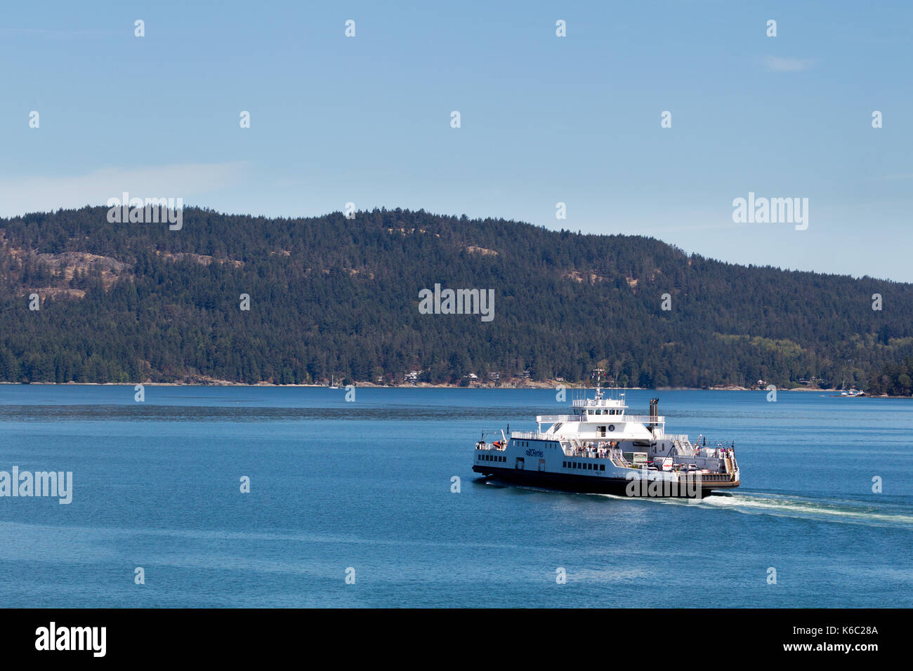 The Skeena Queen, a ferry of BC Ferries, between the Gulf Islands at Vancouver Island, British Columbia, Canada. Stock Photo