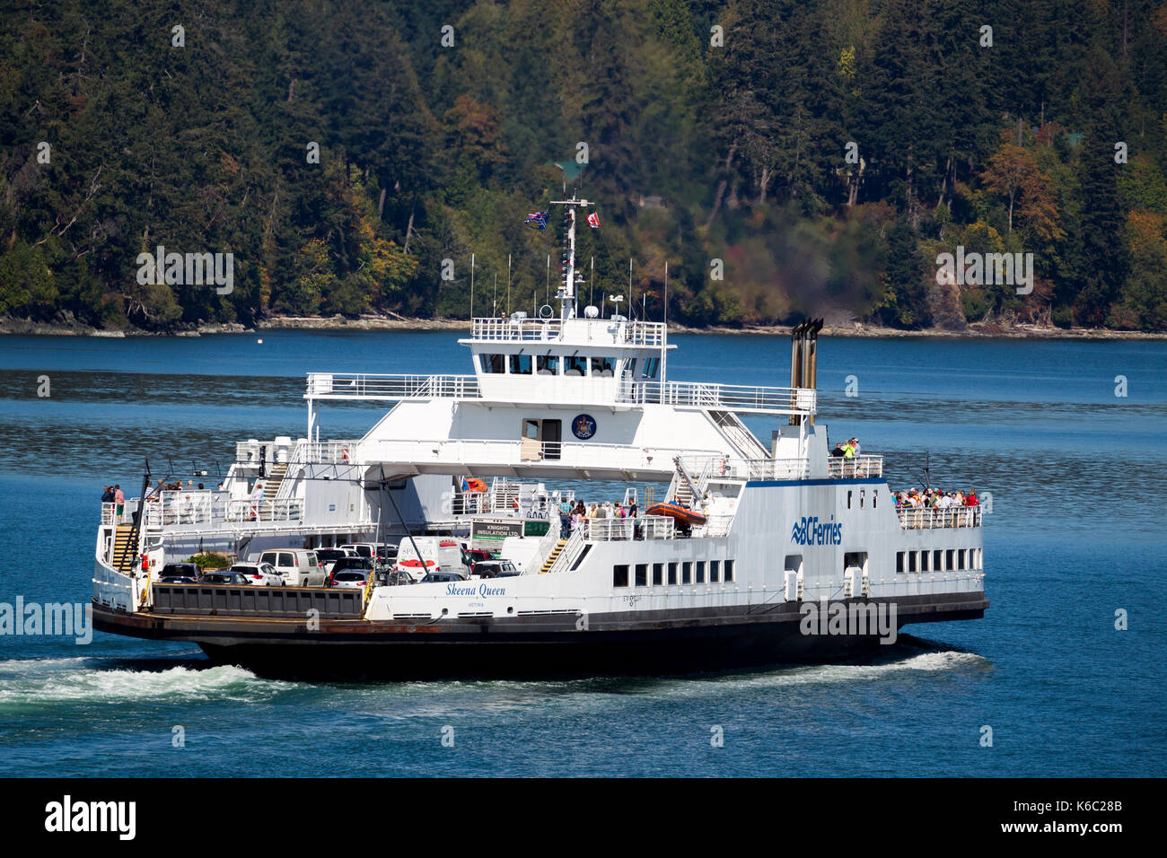 The Skeena Queen, a ferry of BC Ferries, between the Gulf Islands at Vancouver Island, British Columbia, Canada. Stock Photo