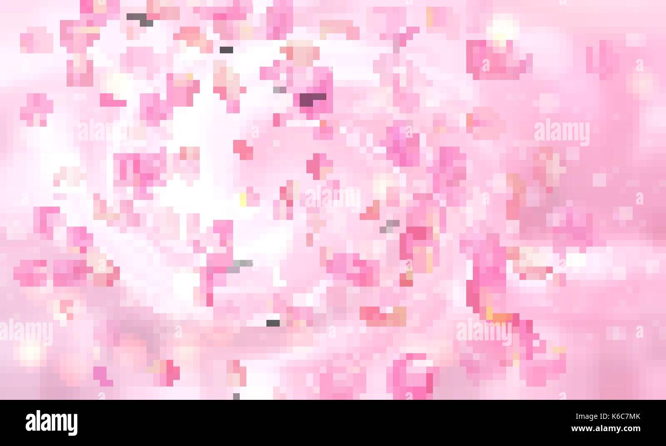 Vector delicate background with falling pink rose petals Stock Vector ...