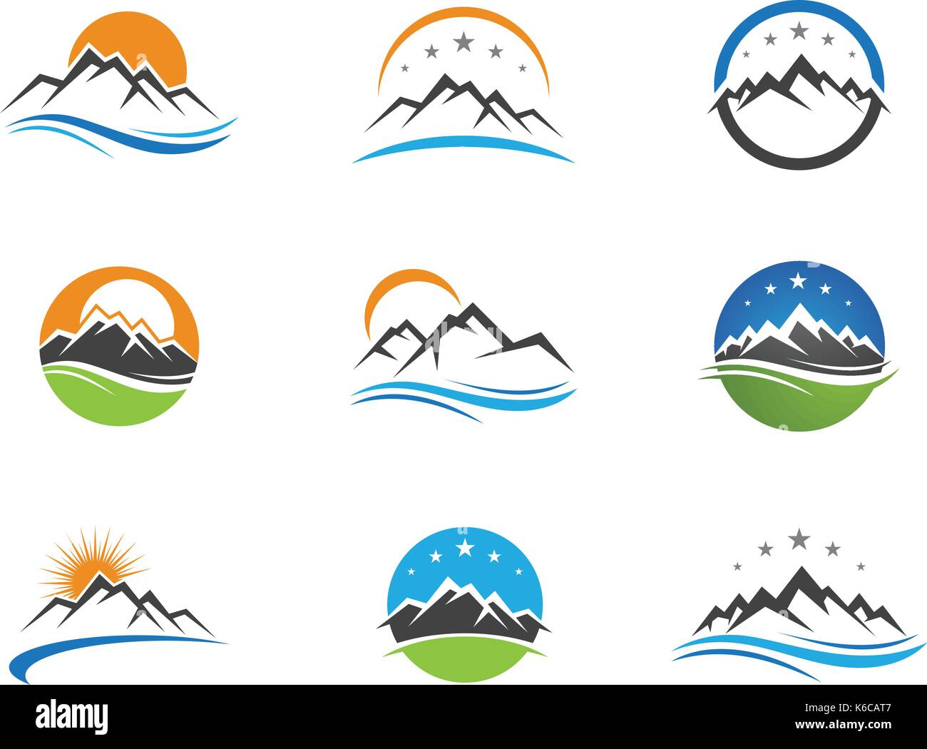 Mountain vector icon illustration design template Stock Vector Image ...