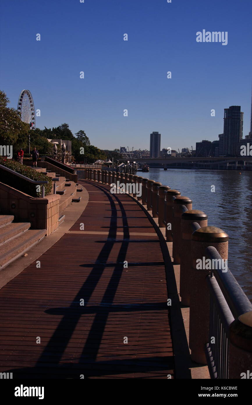 South Bank Board walk Brisbane Queensland. Stock Photo