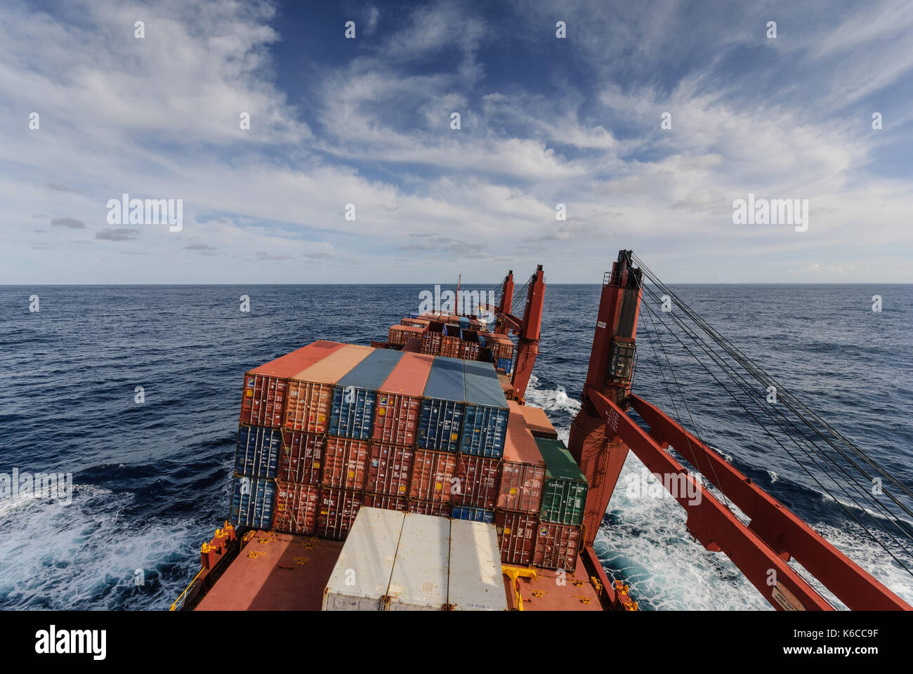 Merchant Vessel Rolling in Heavy Seas Stock Photo Alamy