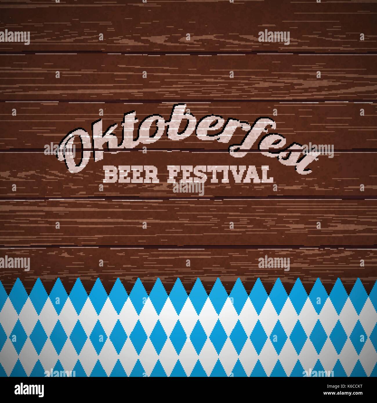 Oktoberfest vector illustration with painted letter on wood texture ...